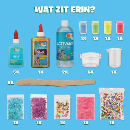 Joya Creative Set XXL para hacer slime – Crea tu propio slime con 6 tipos de slime metálico para niños
