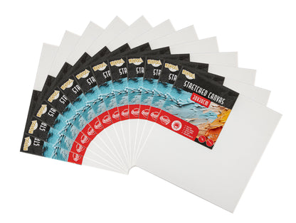 Joya Creative Lienzos para pintar 30x30 cm – Set de 12 lienzos de 100% algodón para pintura acrílica, pintura al óleo y técnicas de pintura