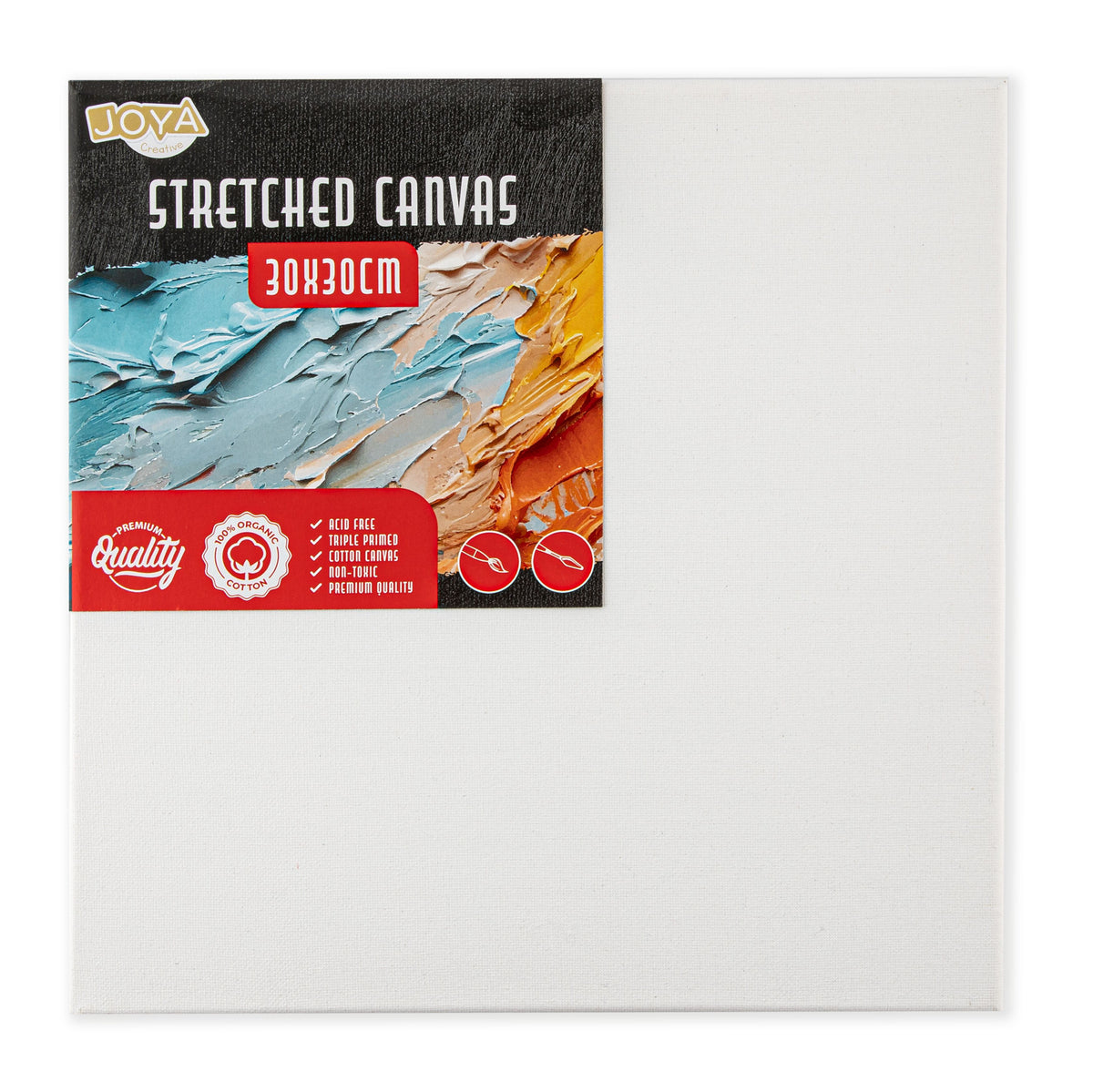 Joya Creative Lienzos para pintar 30x30 cm – Set de 12 lienzos de 100% algodón para pintura acrílica, pintura al óleo y técnicas de pintura