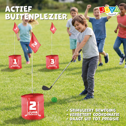 Joya Creative Bucket Golf 6 Holes – Compleet Golfspel voor Tuin, Camping en Familie met Opbergtas
