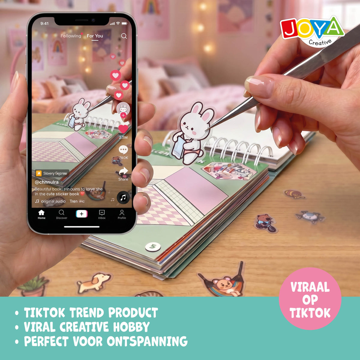 Joya Creative Libro de pegatinas 3D Scene 4 en 1 - Libro de escenas con pegatinas y 80 escenas para niños y adultos | Tapa dura con encuadernación de anillas