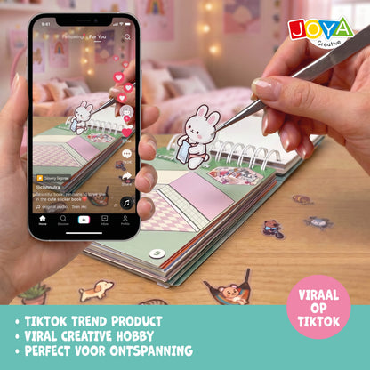 Joya Creative Libro de pegatinas 3D Scene 4 en 1 - Libro de escenas con pegatinas y 80 escenas para niños y adultos | Tapa dura con encuadernación de anillas