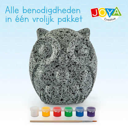 Joya Creative Happy Stones Schilderpakket Uil – Complete Stenen Schilderen Set voor Kinderen met Verf & Penseel