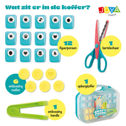 Joya Creative Punches and Embossing Set 20 Pieces – Figure Punches, Embossing Molds and Die Cut Set for Paper Crafting