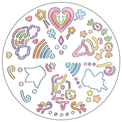 Joya Creative Diseñador de mandalas 2 en 1 – Kit para dibujar mandalas con plantillas, lápices de colores y rotuladores finos