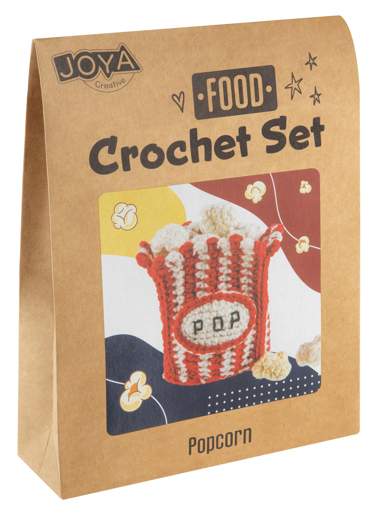 Joya Creative Haakpakket Food 4 Delig – Amigurumi Haakset met Sushi, Bubble Tea, Popcorn en Cupcake voor Beginners