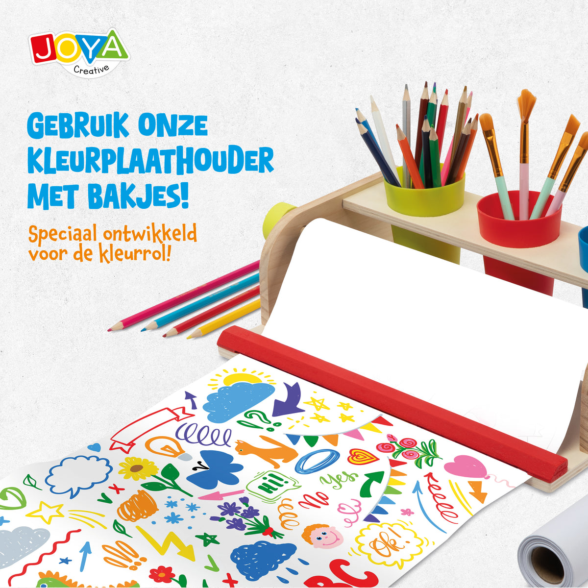 Joya Creative Blanco Tekenpapier op Rol Navulling 3x10 Meter – Extra Lange Papierrollen voor Tekenbord en Papierrolhouder