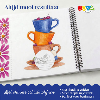 Joya Creative Lujoso libro de colorear con pósteres para adultos – 64 diseños desprendibles en A3, A4 y A5 sobre papel prémium con encuadernación de espiral