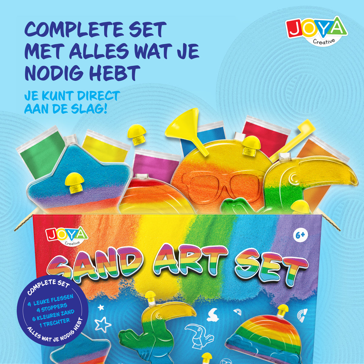 Joya Creative Sand Art Set for Kids – DIY Sand Art Craft Kit with Colored Sand and Funny Bottles