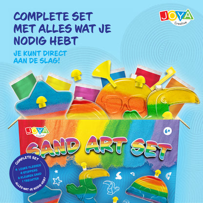 Joya Creative Sand Art Set for Kids – DIY Sand Art Craft Kit with Colored Sand and Funny Bottles