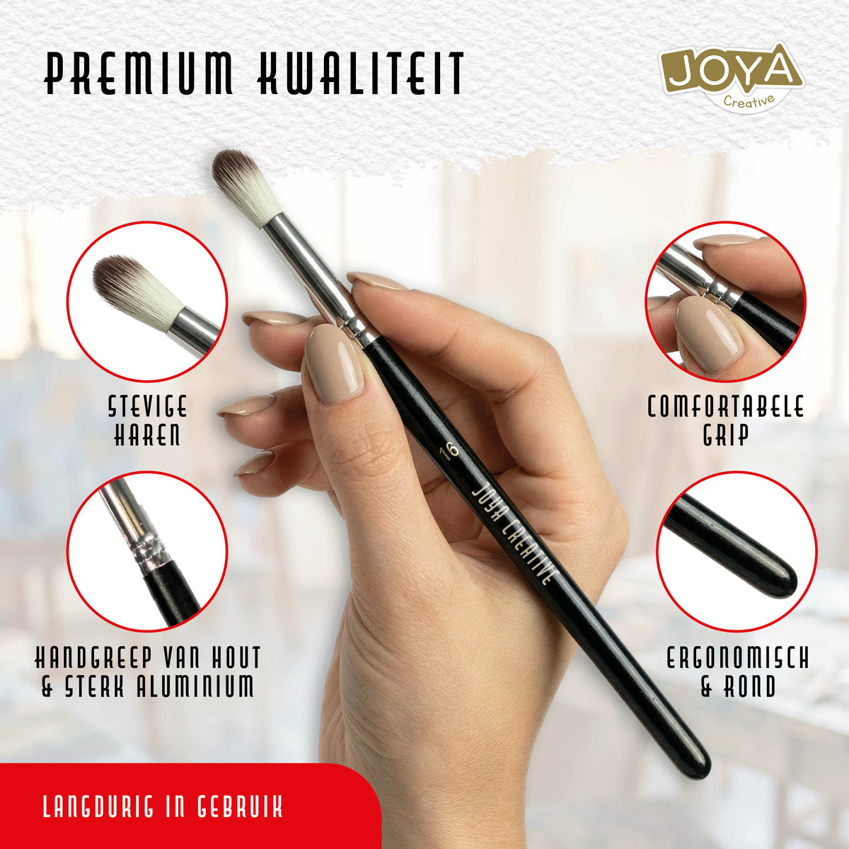 Joya Creative Set de pinceles de 25 piezas – Brochas profesionales y pinceles finos para pintura acrílica, acuarela y óleo