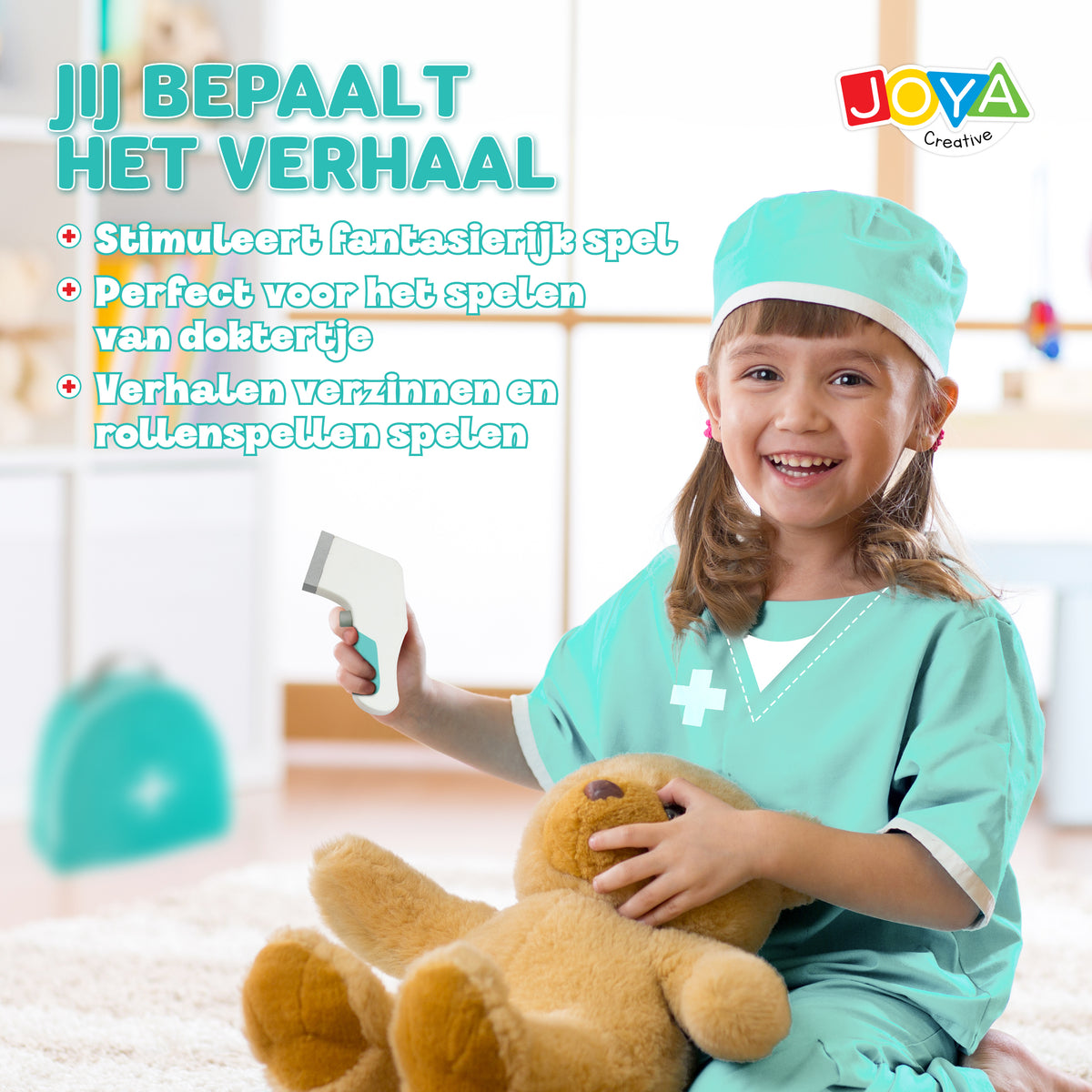 Joya Creative Set de médico de madera de 21 piezas - Maletín de médico FSC con bata de médico para niños