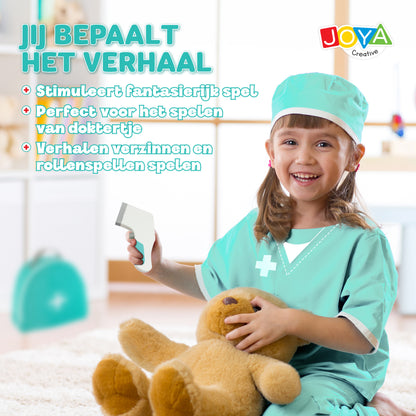 Joya Creative Set de médico de madera de 21 piezas - Maletín de médico FSC con bata de médico para niños