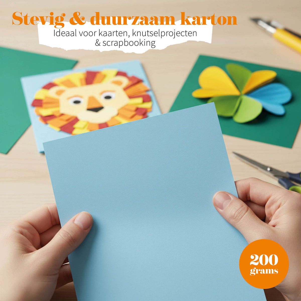 Joya Creative Cartulina de colores A4 de 100 hojas - Papel de manualidades de 200 gramos en 10 colores con libro de inspiración incluido