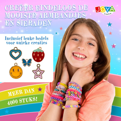 Joya Creative Set de gomas para pulseras de 6000 piezas – Kit de iniciación para hacer pulseras con telar, abalorios y accesorios