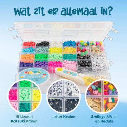 Joya Creative Sieraden Maken Set 4550+ Delig – Armbandjes Maken voor Meisjes met Katsuki Kralen, Letterkralen, Smileys, Bedels, Fruitkralen & Unicorn Charms