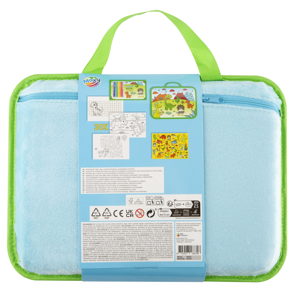Joya Creative Dino Travel Pack for Boys – Coloring Book, Sticker Book, Activity Book & Drawing Kit for On the Go and Holidays