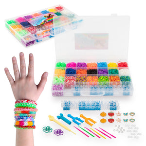 Joya Creative Loom Bands Set 6000 Pieces - Starter Pack for Bracelet Making with Loom, Charms & Accessories