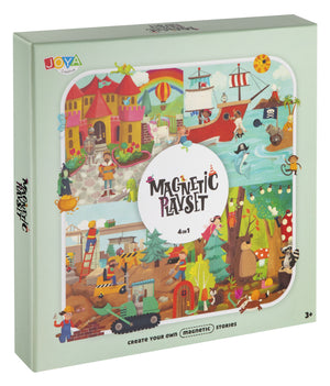 Joya Creative Magnetic Book Set 4-in-1 – Magnetic Game with 150 Magnets, Stories and Animals for Children